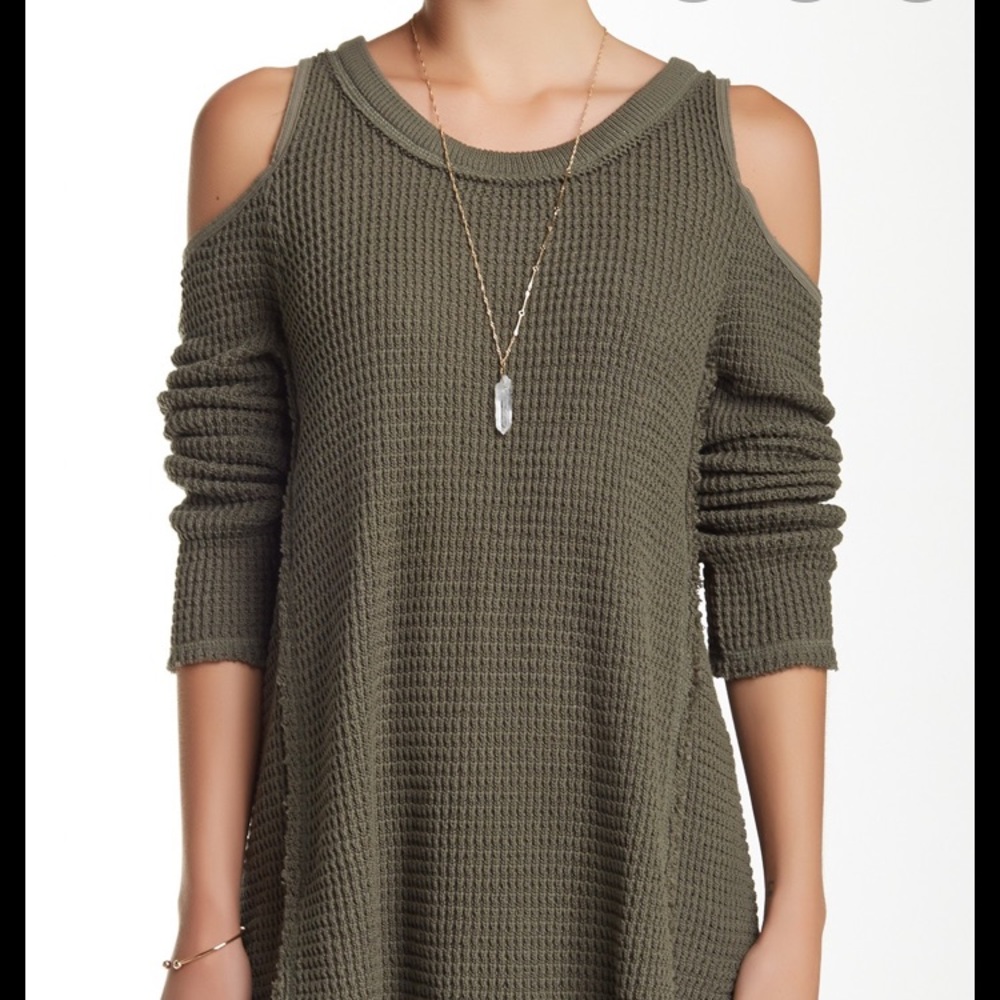Distressed knit oversized sweater